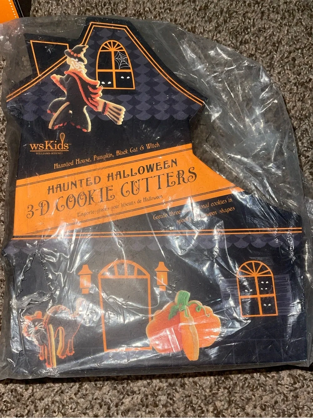 Haunted Halloween 3D Cookie Cutter Set - Black & Orange